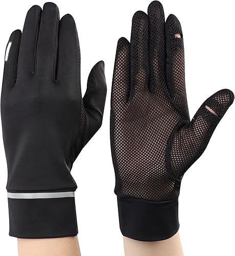 Miniatura 3 de IPENNY Guantes de verano para mujer, protección solar UPF 50+, 2 dedos, malla abatible, transpirable, para pantalla táctil, antideslizantes
