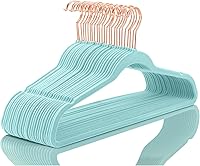 Vista 34 de MIZGI Perchas de Terciopelo Premium (Paquete de 50) Resistentes - Perchas de Fieltro Antideslizantes - Percha de Traje de Terciopelo Marfil