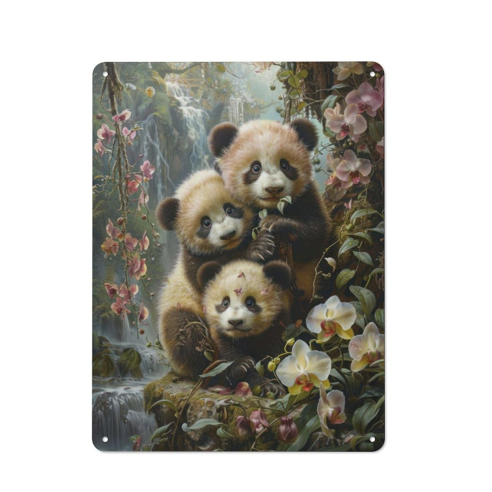 Junmoney Panda Paradise Retro Metal Wall Sign 40X30cm With For Pub Or Café, A Housewarming Gift For Hospitality Wall Decor Collectors