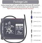 Alcarefam Extra Large Blood Pressure Cuff, 22-66cm XXL Cuff for Big Arms, Replacement Adult Cuff Compatible with Omron BP Monitors, 7 Connectors