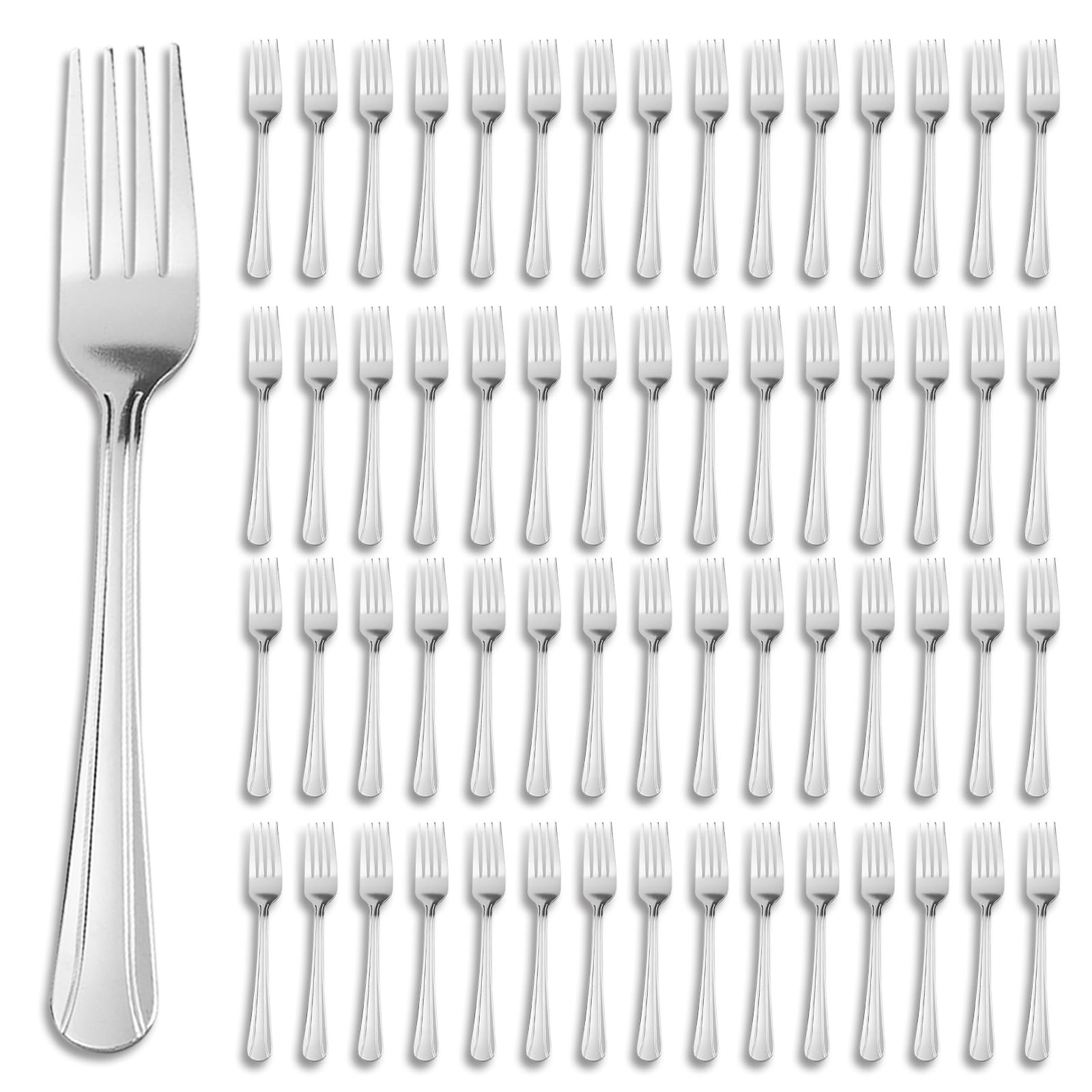 KOOMADE Dinner Forks Set,60PCS 7.2inch Food Grade Stainless Steel Silverware Forks,TableForks,Flatware Forks for Home Kitchen Party Restaurant, Mirror Polished Dishwasher Safe