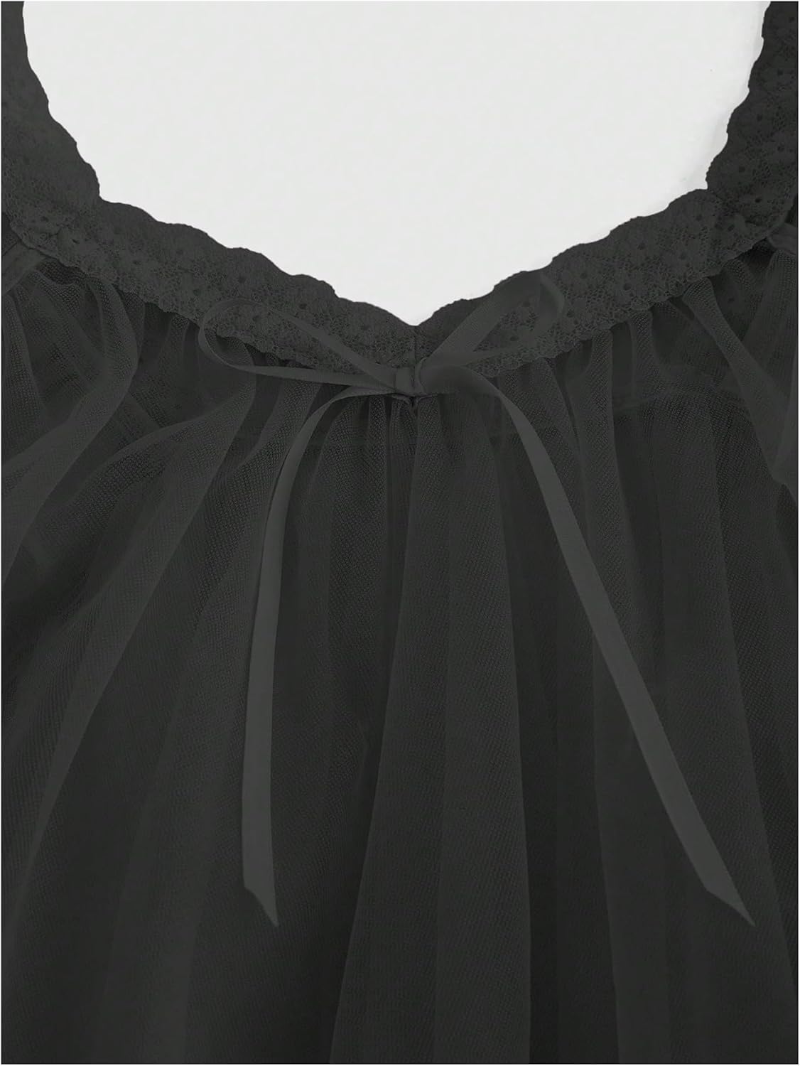 OYOANGLE Women's Lingerie Set 2 Piece Mesh Lace Sheer Chemise and G String Babydoll Nightwear - Image 3