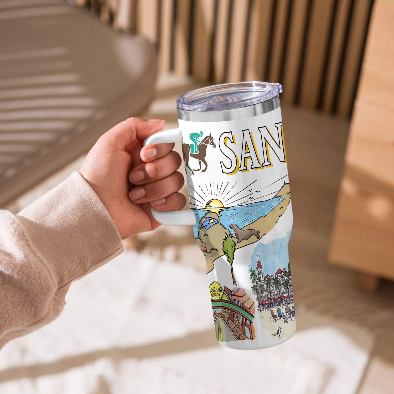 City Tumbler 40oz,Stainless Steel Water Bottle for Hot & Cold Beverages-City Gift Idea (San diego) - Image 6