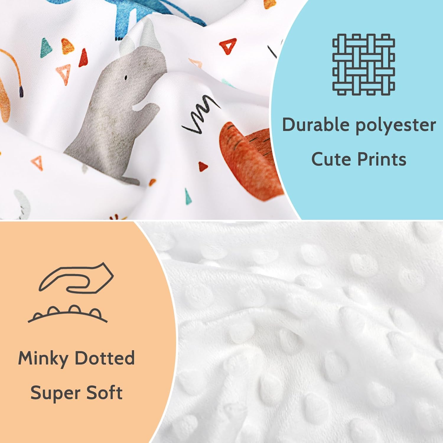 ManFaiSky Car Seat Cover Baby, Soft Carseat Covers Baby Girl, Multi-Use Nursing Cover & Infant Carseat Canopy, Animals - Image 3