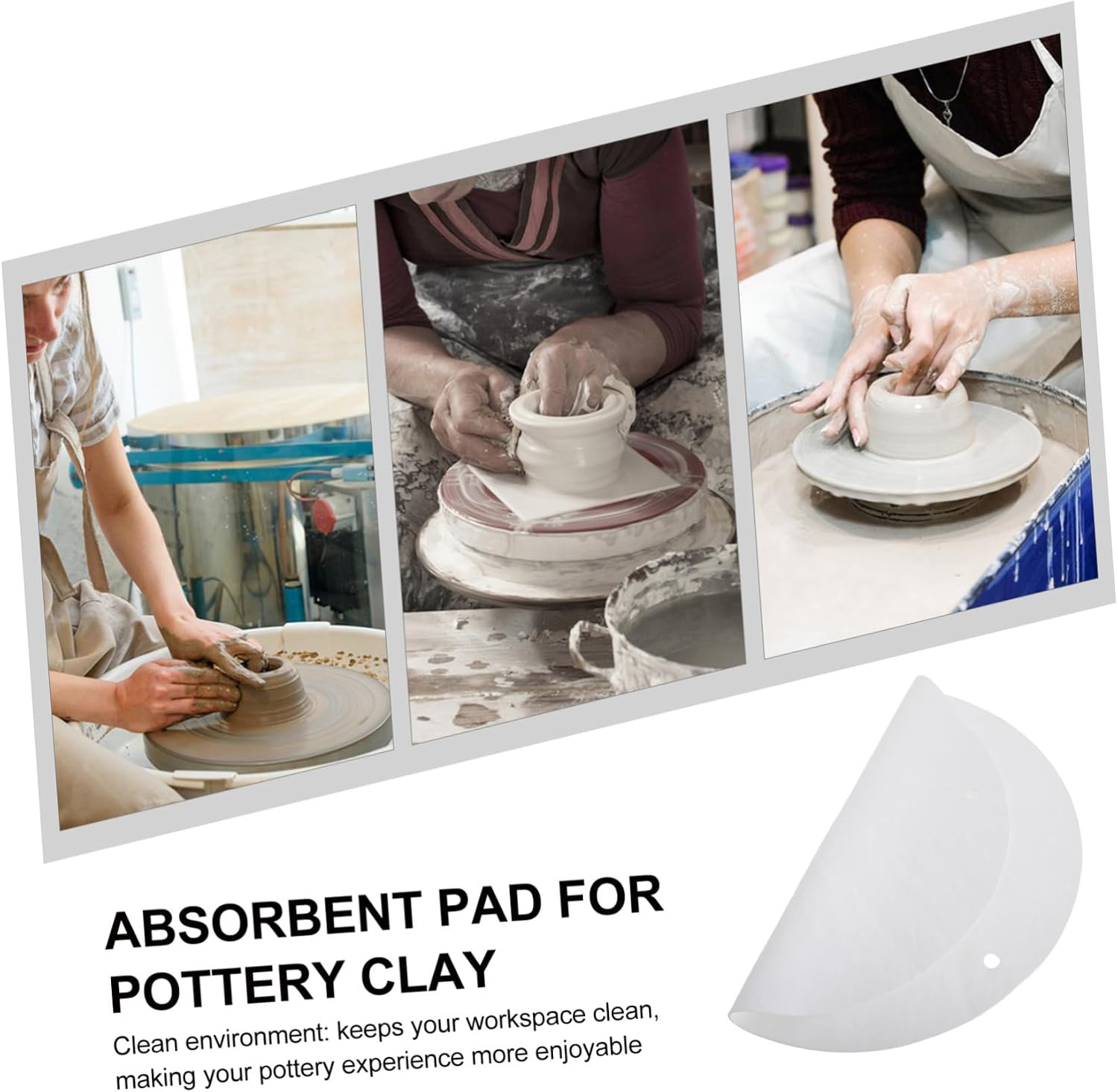 MUELODSIC Pottery Clay Throwing Pad Round Absorbent Mat Thick Clay Texture Tool PVA Material Ceramic Trimming Essential