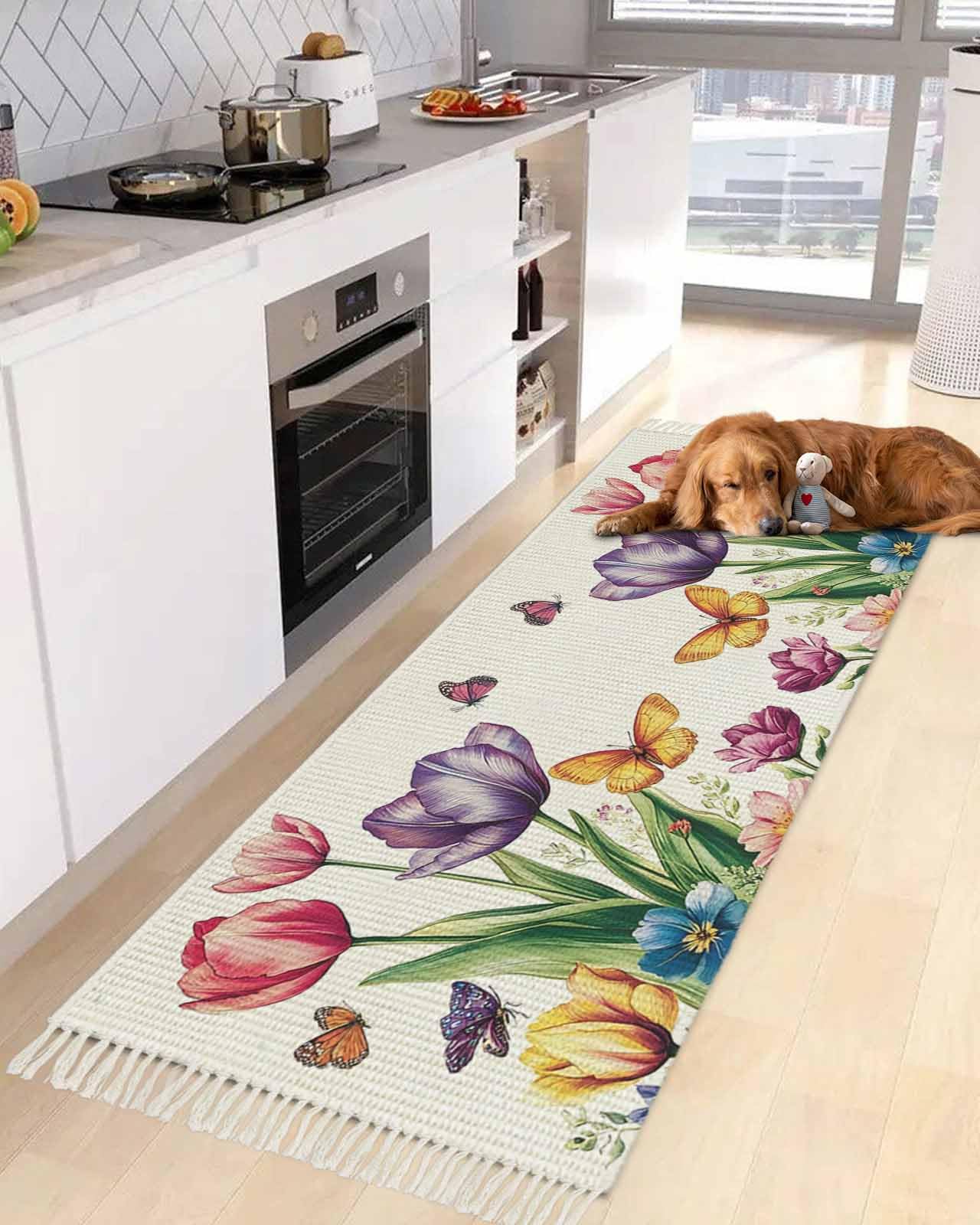 Amazon.com: Tulip Wildflower Rugs for Entryway 2'x5', Laundry Room
