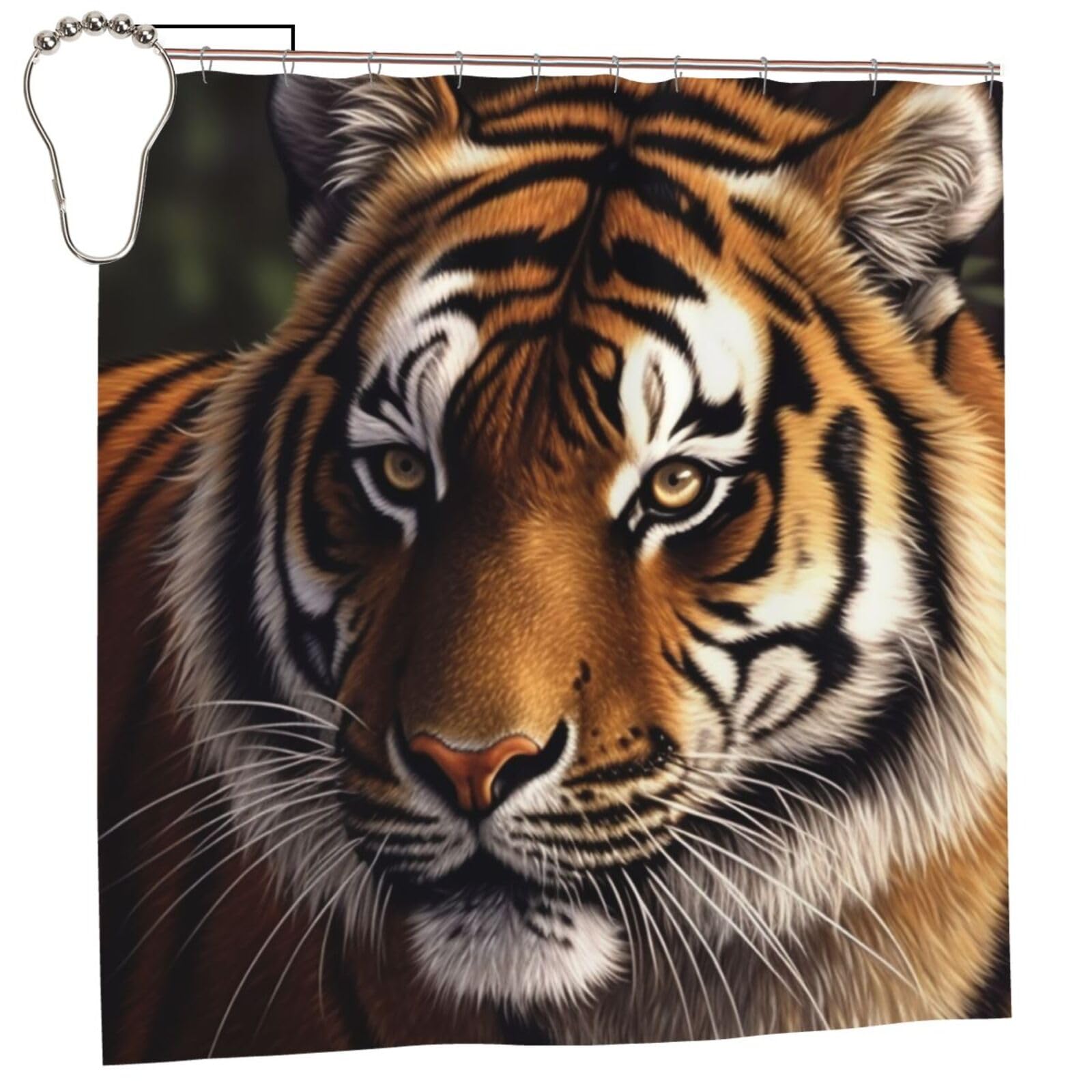 Rideau de douche tigre du Bengale pour décorer la salle de bain