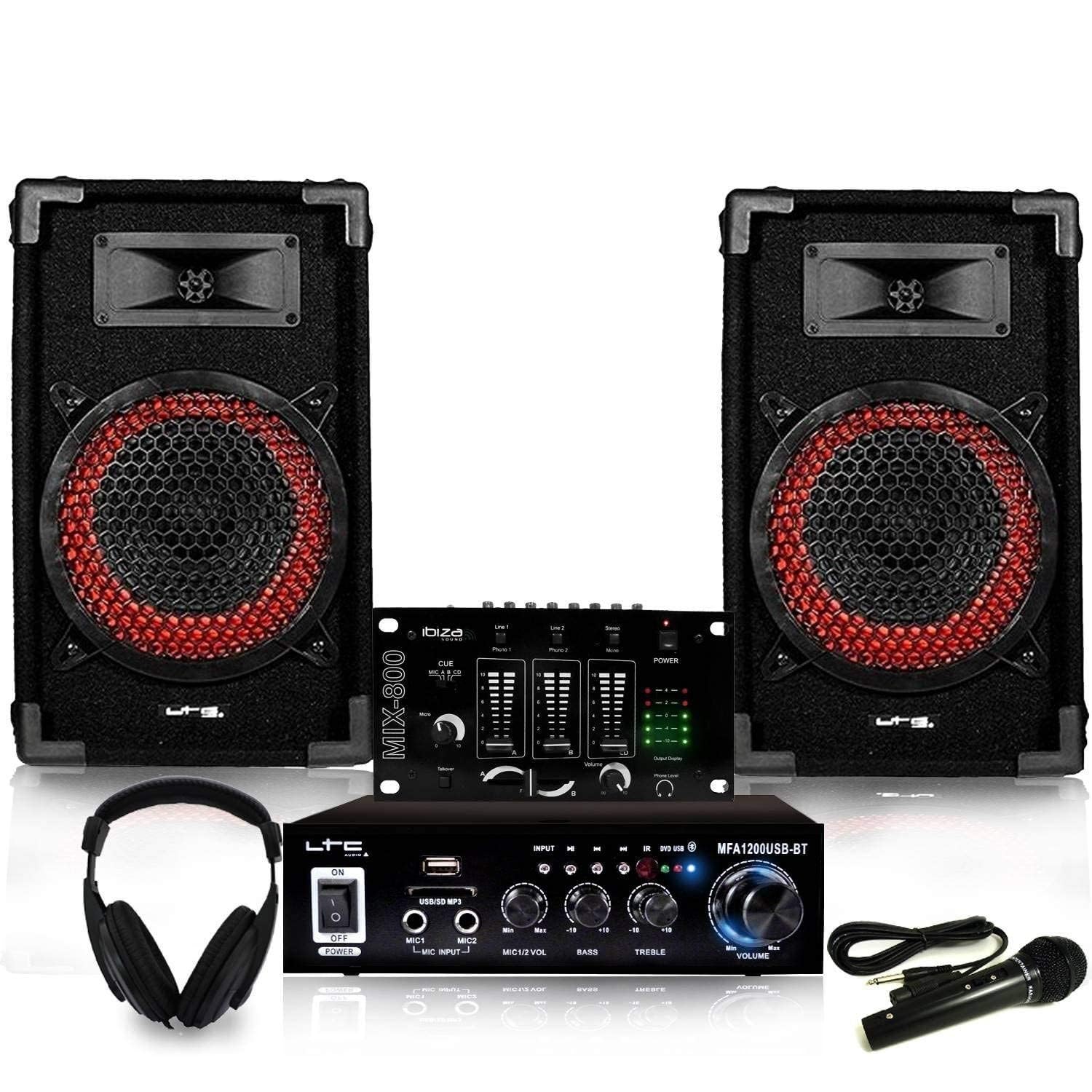 Ibiza Pack d'initiation 11-15 Ans DJ-Player 2 Bluetooth Noir