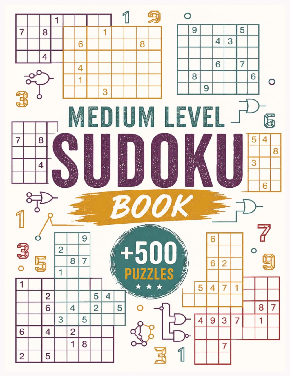 sudoku medium fun summer: / Brain Games / +500 Medium Level Puzzles with Solutions