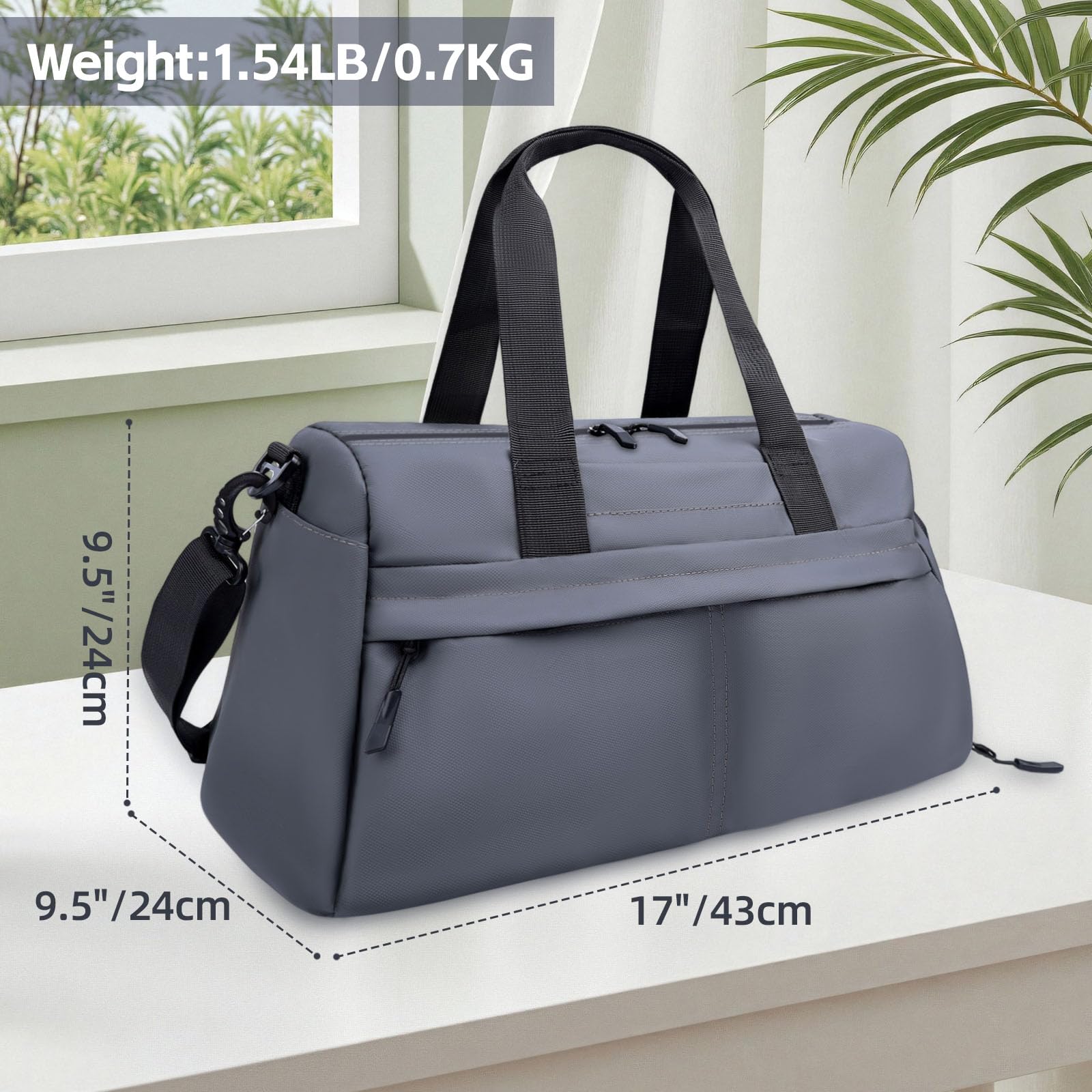 Bolsa de gimnasio para mujeres/hombres con compartimento para zapatos, pequeña bolsa de deporte con bolsillo húmedo, bolsa de lona impermeable para fin de semana, bolsa de entrenamiento