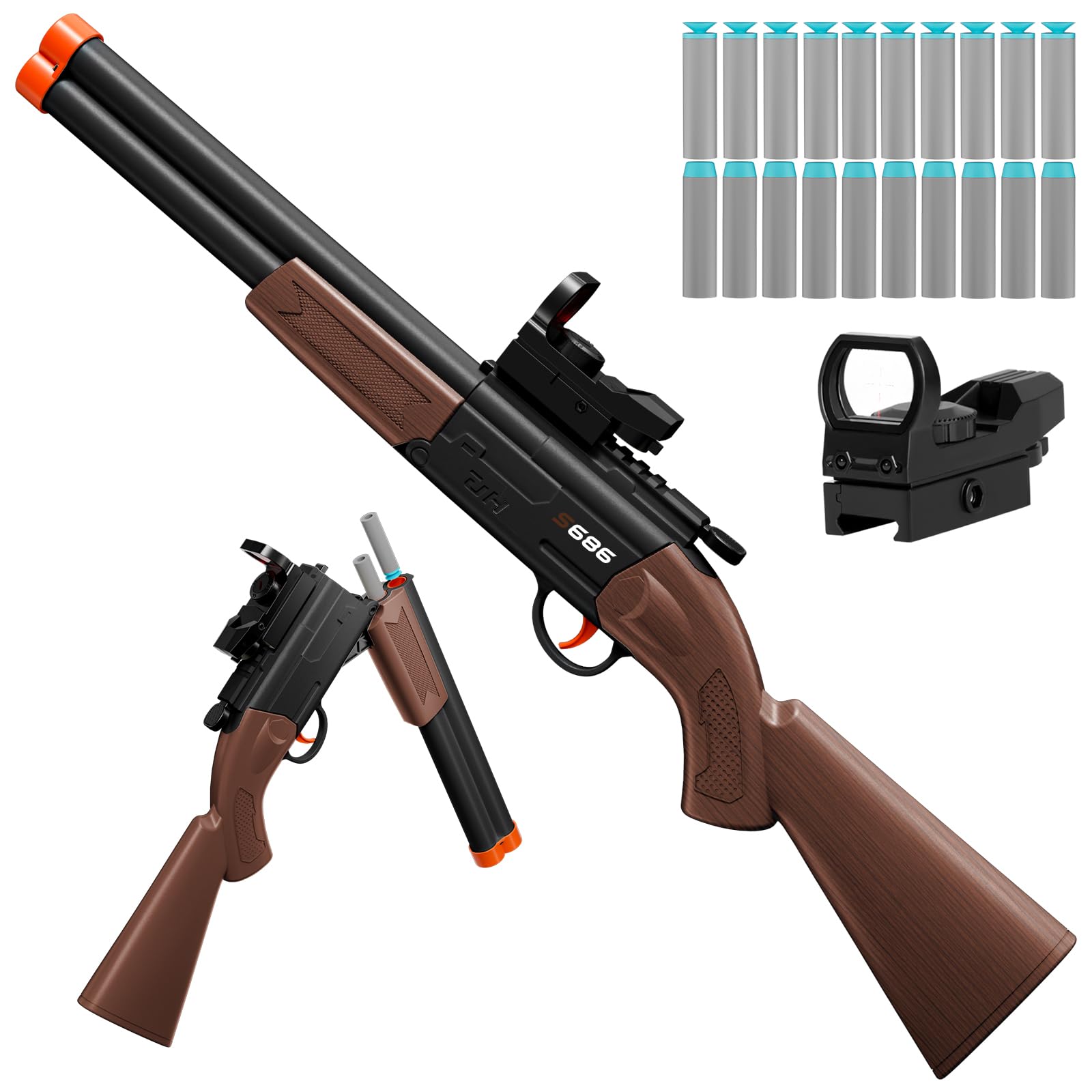 Amazon.com: Double Barrel Toy Shotgun - Realistic Foam Blaster