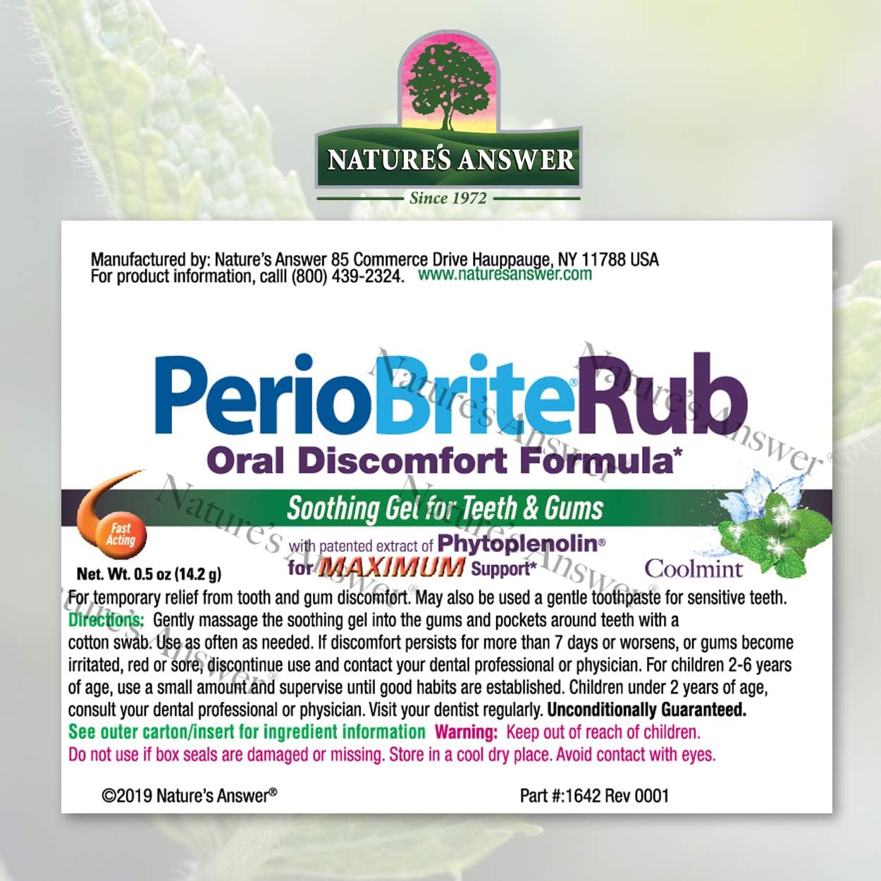 Natures Answer Periorub Topical Rub, 0.5 oz Dentist Formulated Soothing Gel for Teeth and Gums : Pain Relief Rubs : Beauty & Personal Care