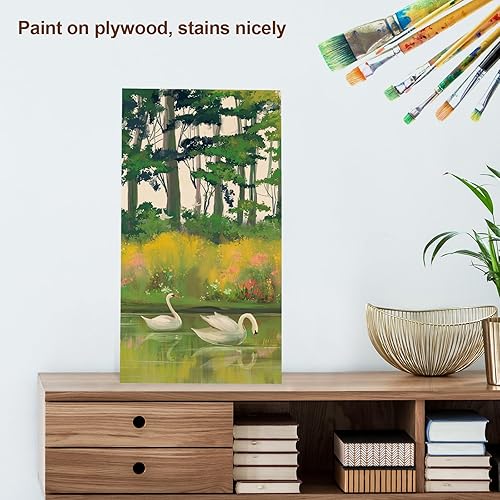 Miniatura 4 de Paquete de 6 hojas de tilo para manualidades, 12 x 16 x 18 pulgadas, hojas grandes de madera contrachapada de 0.118 in de grosor, tableros de madera