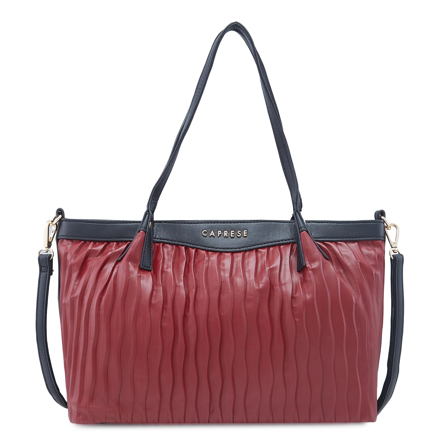 Caprese Shyla Satchel, Burgundy-Large | Sleek Solid Designed Shoulder Bag for Women with Adjustable Sling Strap | Spacious Compartments | Perfect for Casual/Party & Daily Use (B0DDCQ6ZYF) Amazon Price History, Amazon Price Tracker