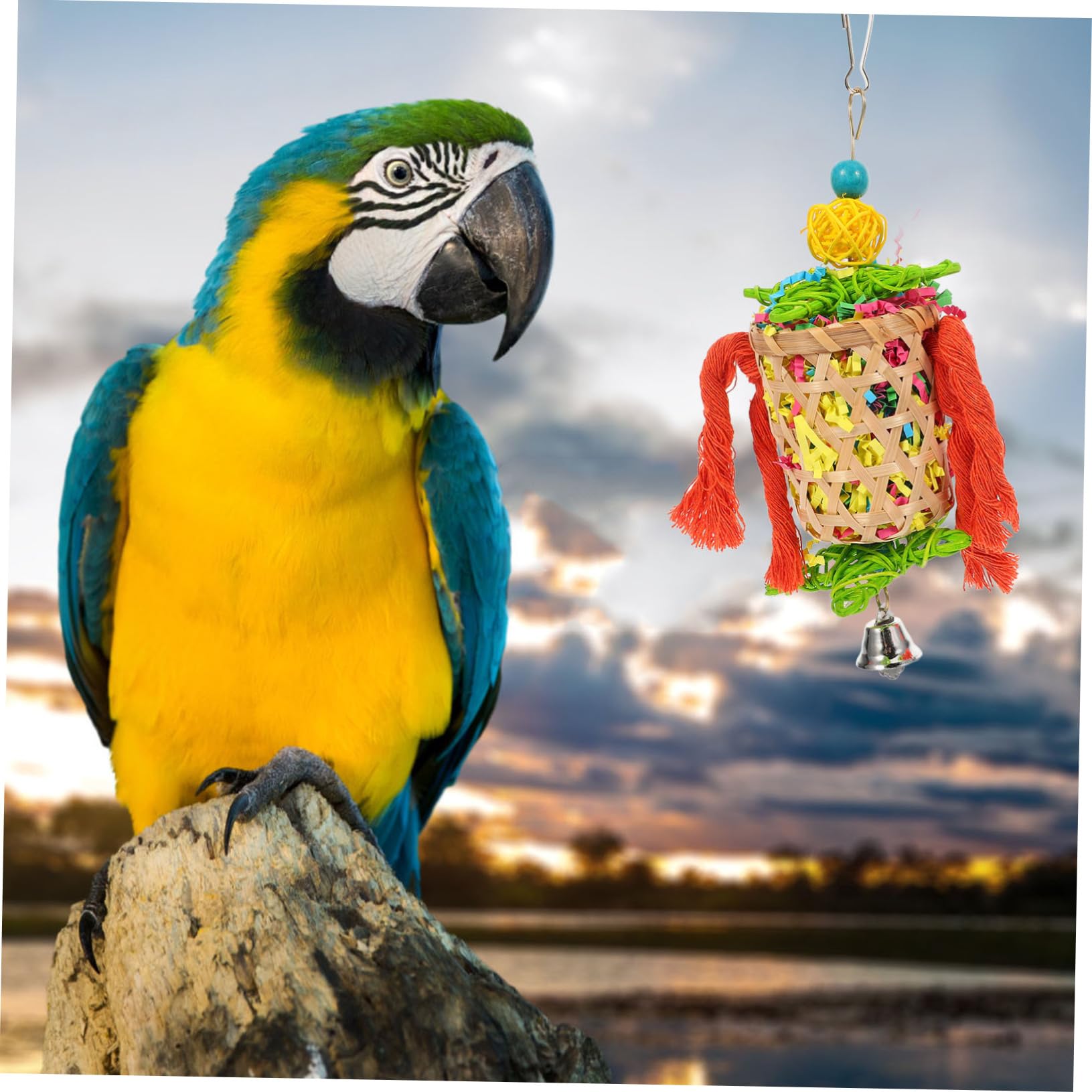 Housoutil 9pièces Jouets De Confort pour Oiseaux De Compagnie Jouets Suspendus à Mâcher pour Perroquets Et Oiseaux Accessoires Amusants pour Animaux Domestiques