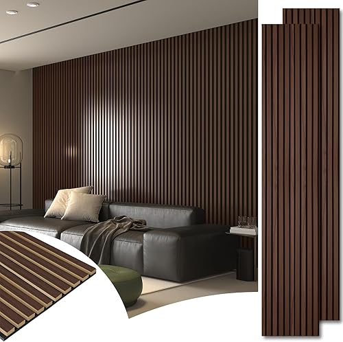 Miniatura 22 de Art3d Paquete de 6 paneles de pared de listones de madera acústica para decoración de interiores, paneles de madera estriada 3D que absorben el