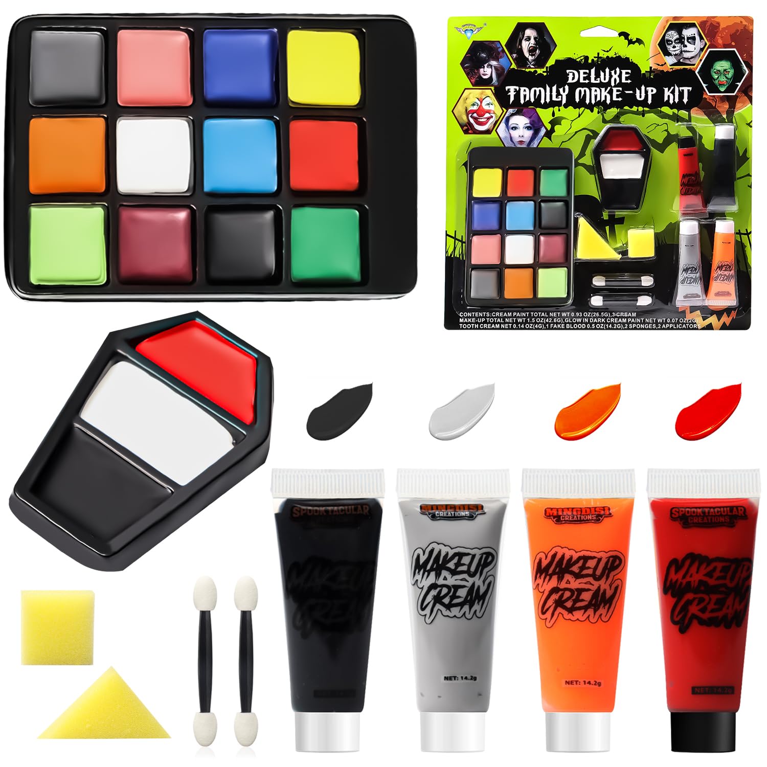 Maquillaje Carnaval Kit, Halloween Pinturas Cara para Niños Adulto Halloween Pintura Facial Zombie Vampiro Sfx Maquillaje Set Fiesta Cosplay