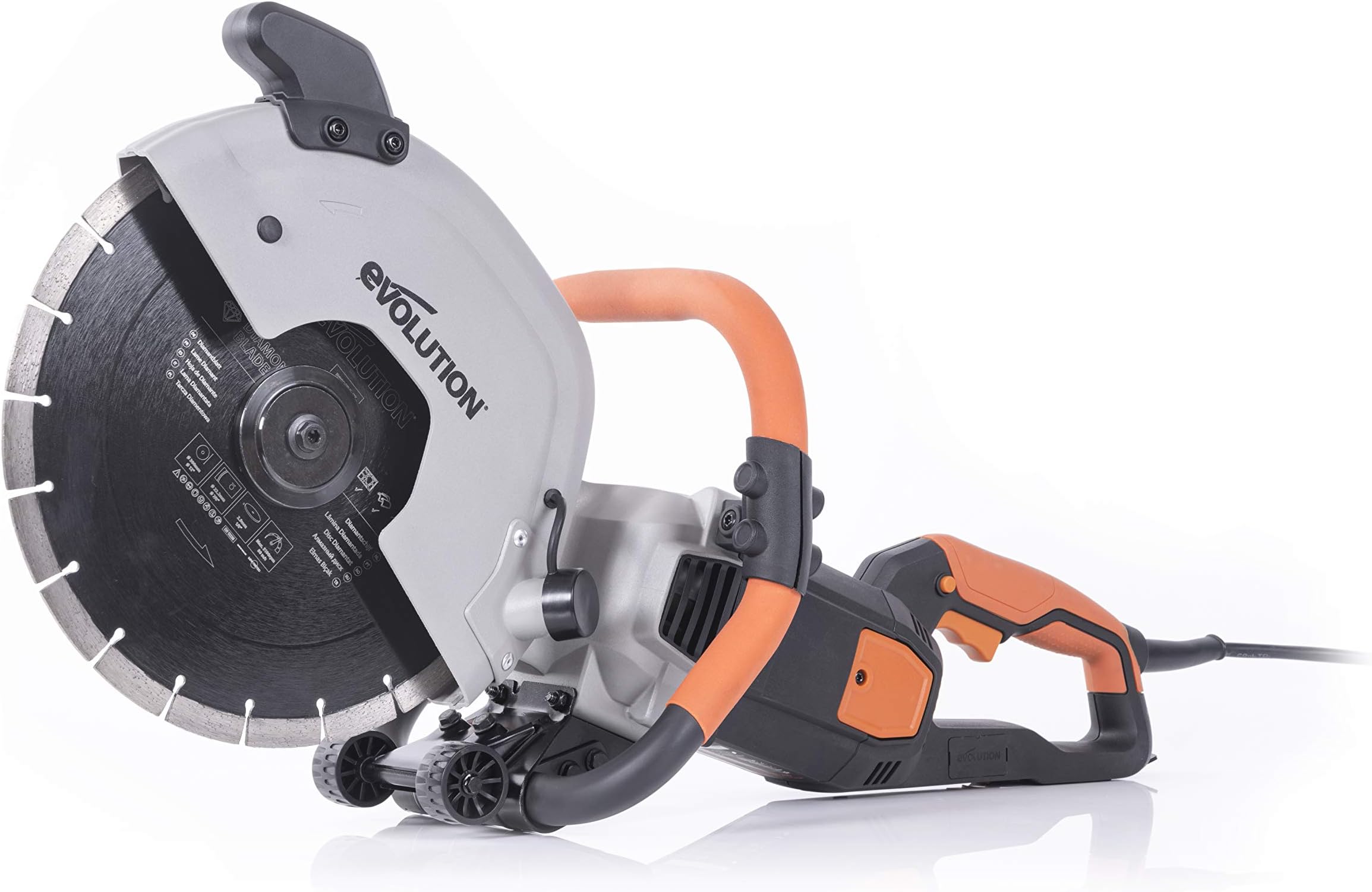 Electric Disc Cutt 012-0001 Evolution R300DCT 300mm Concrete Saw-2400W Motor, No Gas, 115mm Cut, Incl Diamond Masonry Blade, 230V, 230V-Domestic Use