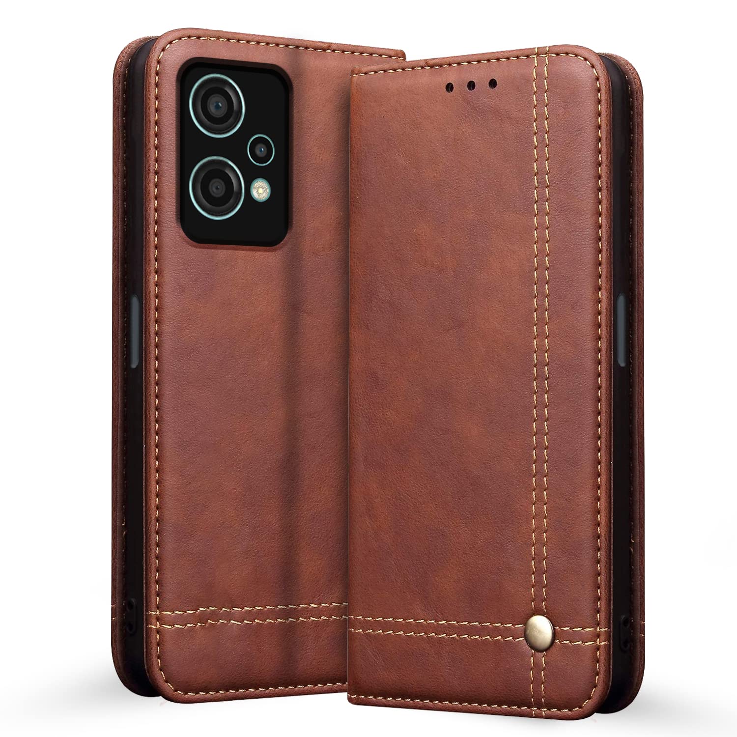 Pikkme OnePlus Nord CE 2 Lite 5G Flip Cover | Genuine PU Leather Finish |Strong Magnetic Closure Wallet Style with Inbuilt Pocket & Stand | Premium Look Magnetic Flip Case (Brown) (B0CFFLZ7VS) Amazon Price History, Amazon Price Tracker