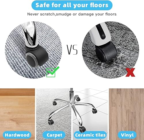 Miniatura 4 de Reemplazo de ruedas giratorias para silla de oficina (juego de 5), reemplazo de base de silla de oficina resistente de 28 pulgadas