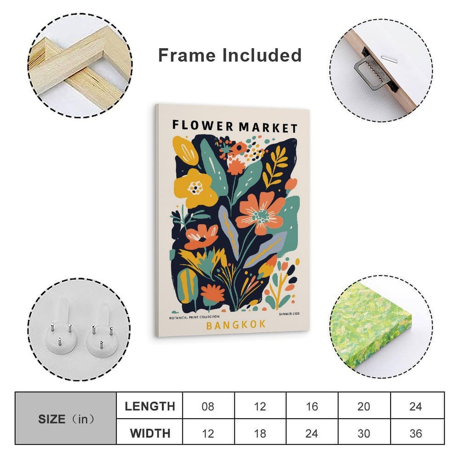 Póster botánico abstracto floral impreso en lienzo, arte moderno y contemporáneo, exquisita decoración del hogar para apartamento, oficina, lienzo de pared, decoración artística moderna para el hogar