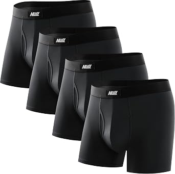 Micro Modal Mens Boxer Briefs & Trunk Underwear with Fly Opening