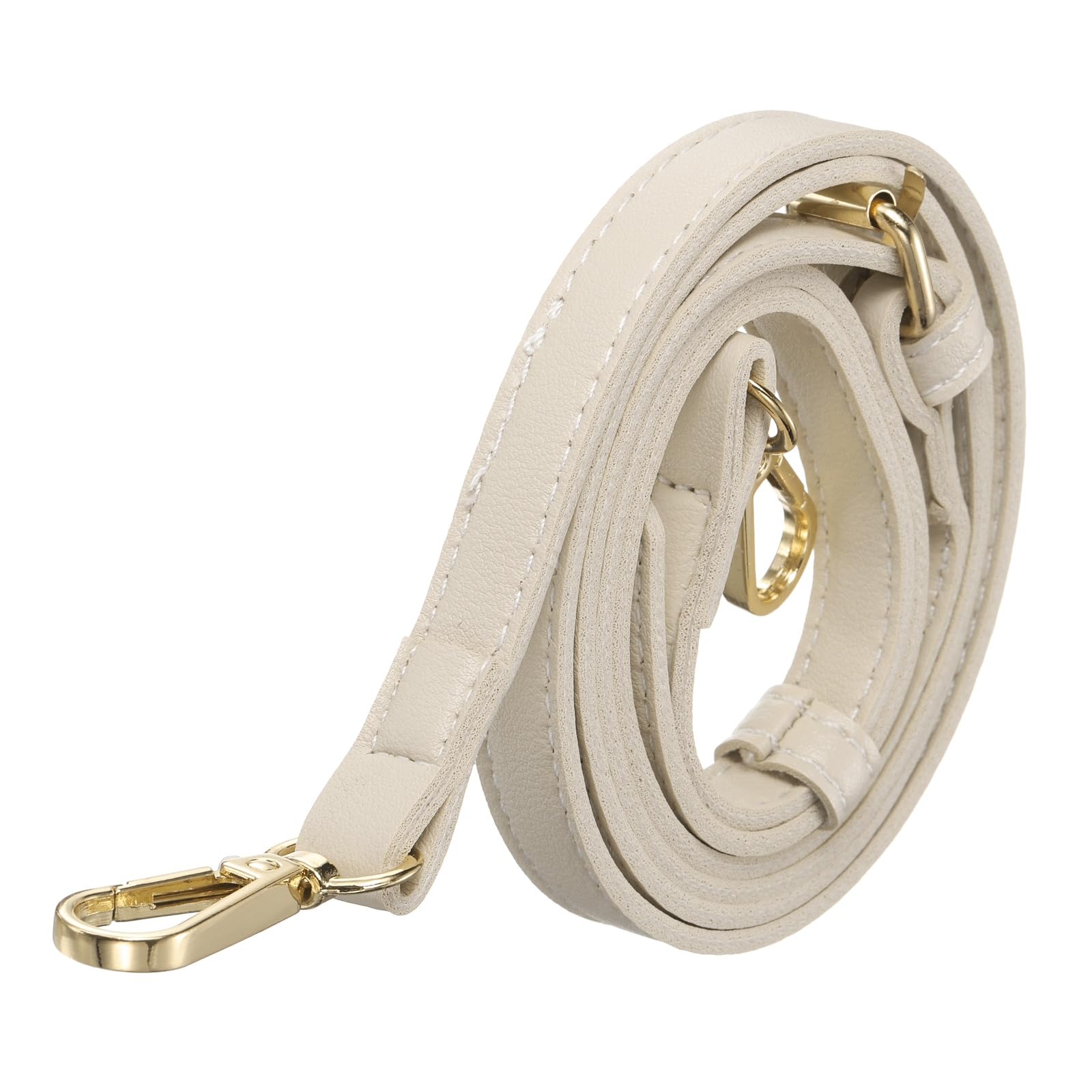 TIXIPEM Leather Purse Straps [1Pcs] - 51.2 Inch Adjustable Straps Replacement for Handbags Use for Purse & Crossbody Bag & Handbag - [Beige & Gold]