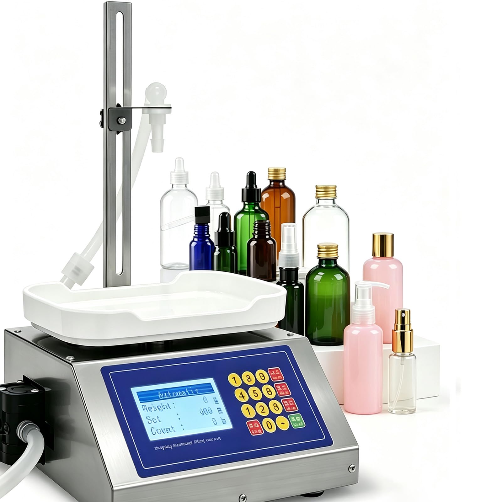 COYEUX Electronic Scale Liquid Filler, 30w Quantitative Liquid Filling Machine Wit Diaphragm Pump, Slide Rail Lifting Adjustable Flow For Wine Soy Sauce
