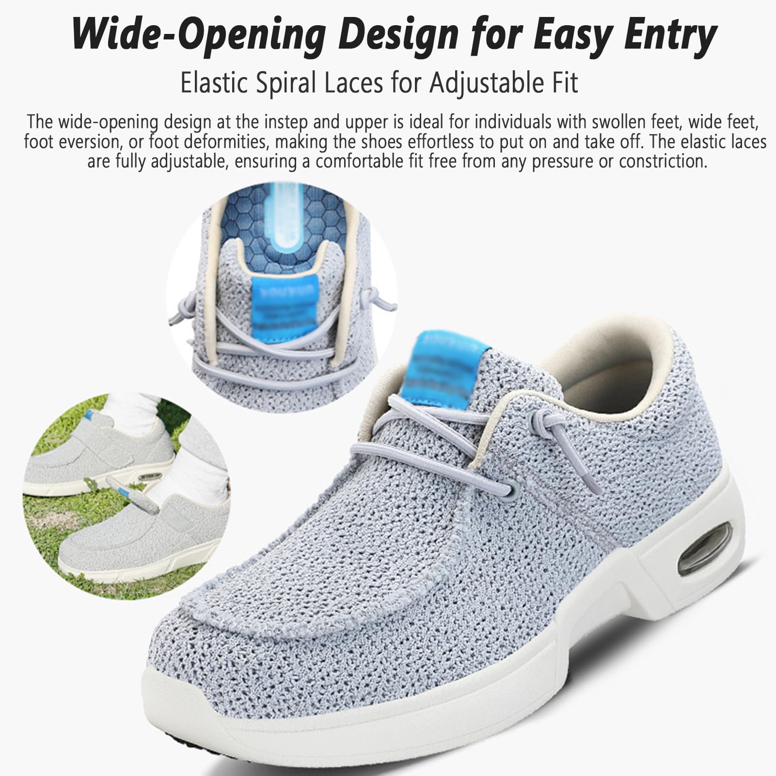 Buty dla diabetyków, hallux valgus, letnie buty opatrunkowe, Air Cushion, terapia, zapalenie powięzi podeszwowej, dla seniorów, stawów, bardzo szerokie, antypoślizgowe