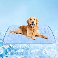 RIOGOO XL Dog Cooling Mat 40x30 Inch - Washable Waterproof Cooling Blanket, Fast Cooling Fabric for Summer Pet Comfort, Blue