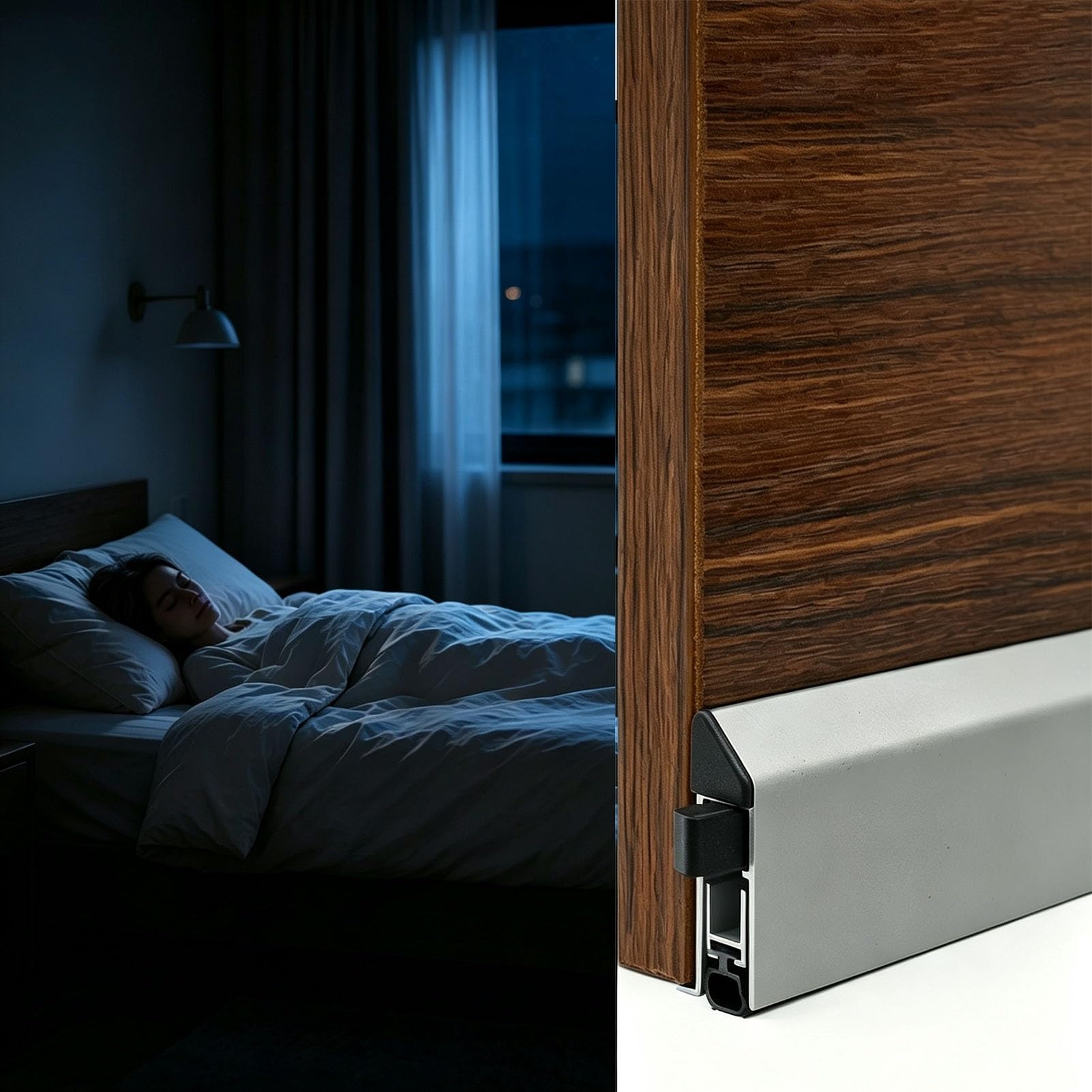 Paraspifferi Automatico Guarnizione Automatica Sottoporta "Lightblock" Antivento, Guarnizione Adesiva per Esterni a Montaggio Superficiale, si Sigilla Automaticamente Solo Alla Chiusura Della Porta