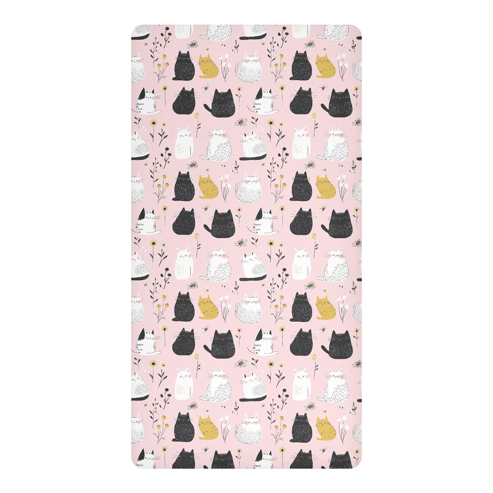 Drap housse imperméable lit bébé 132x71 cm anti fuite chaton