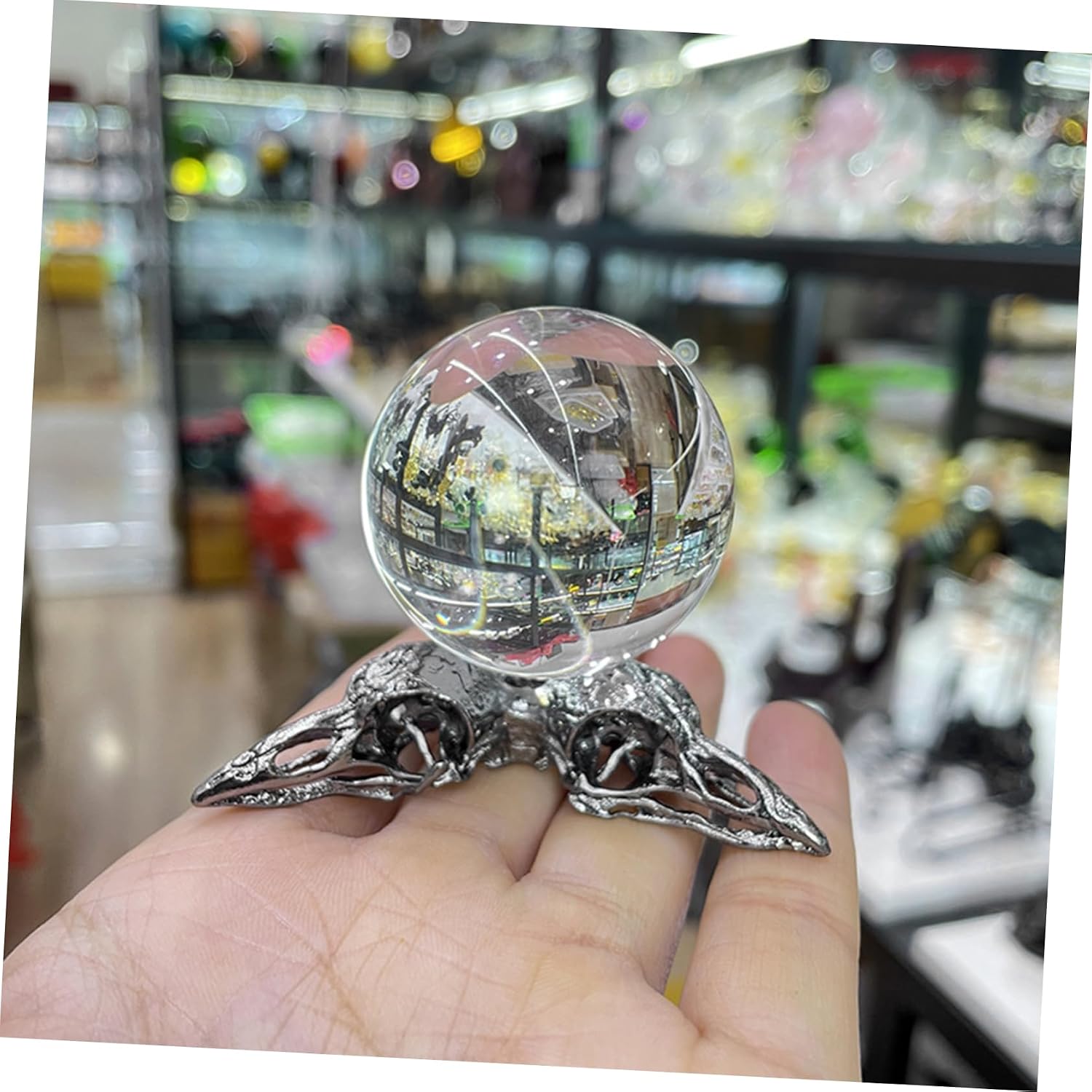 STOBAZA Bird Head Crystal Ball Base Alloy Display Stand for Desktop Decor