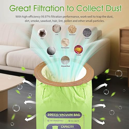 Miniatura 4 de Bolsas de aspirador de microfiltro compatibles con aspiradora Pro Team (10 cuartos de galón (100331))