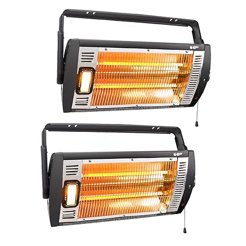 Electric Garage Heater 120V, 750/1500W Ceiling Mount Space Heater for