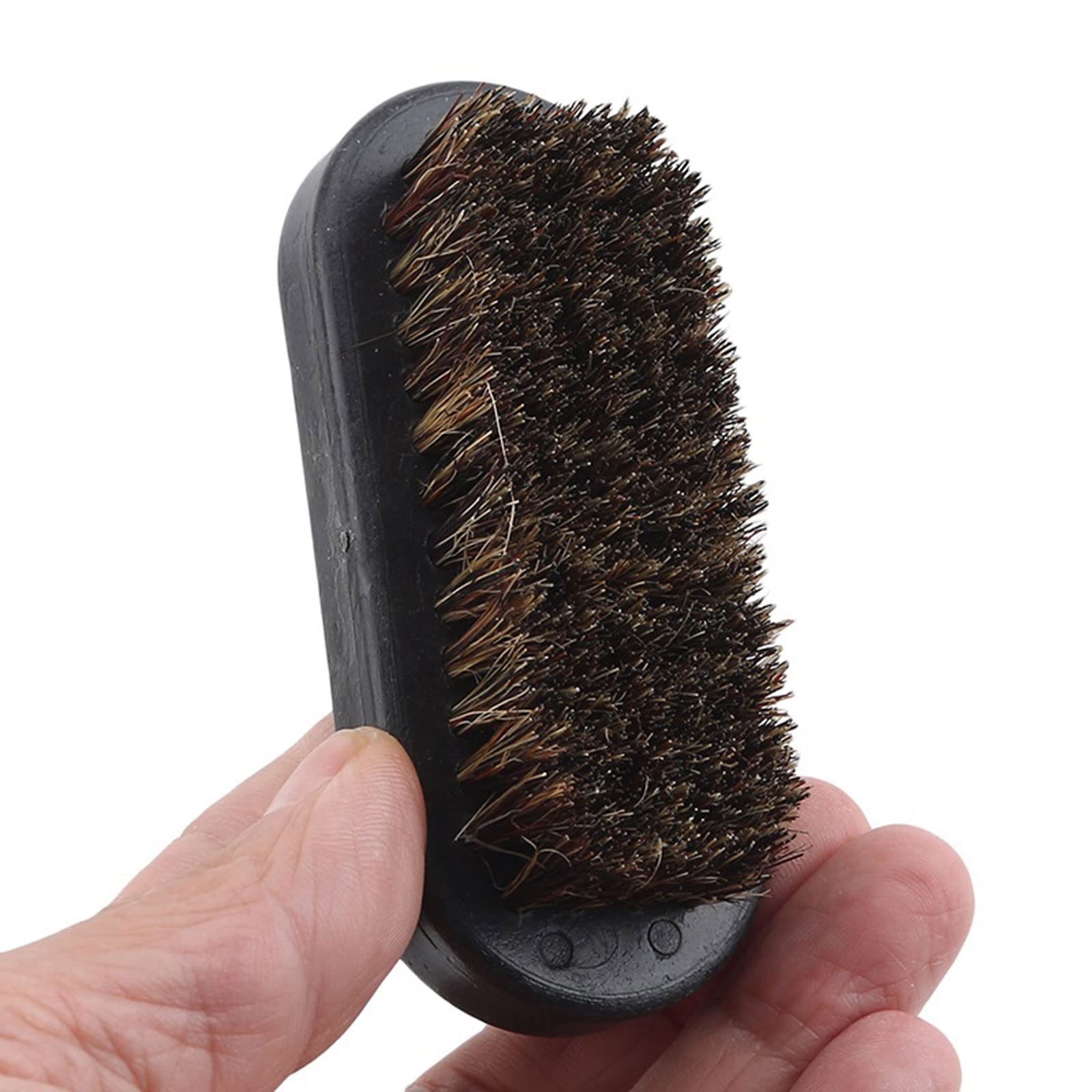 QUNINE Cepillo de cerdas duras y Suaves para Limpiar Zapatos y Botas con Mango de Madera, Cepillo de Limpieza portátil para el hogar, Dispositivo de Limpieza