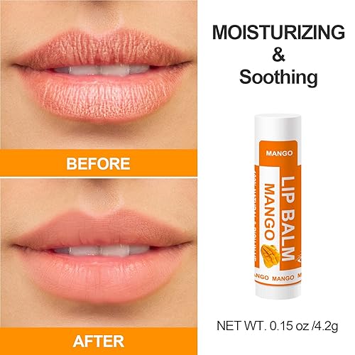 Miniatura 6 de Paquete de 14 bálsamos labiales naturales a granel con vitamina E y aceite de coco, hidratante, calmante y reparador de labios secos y agrietados,