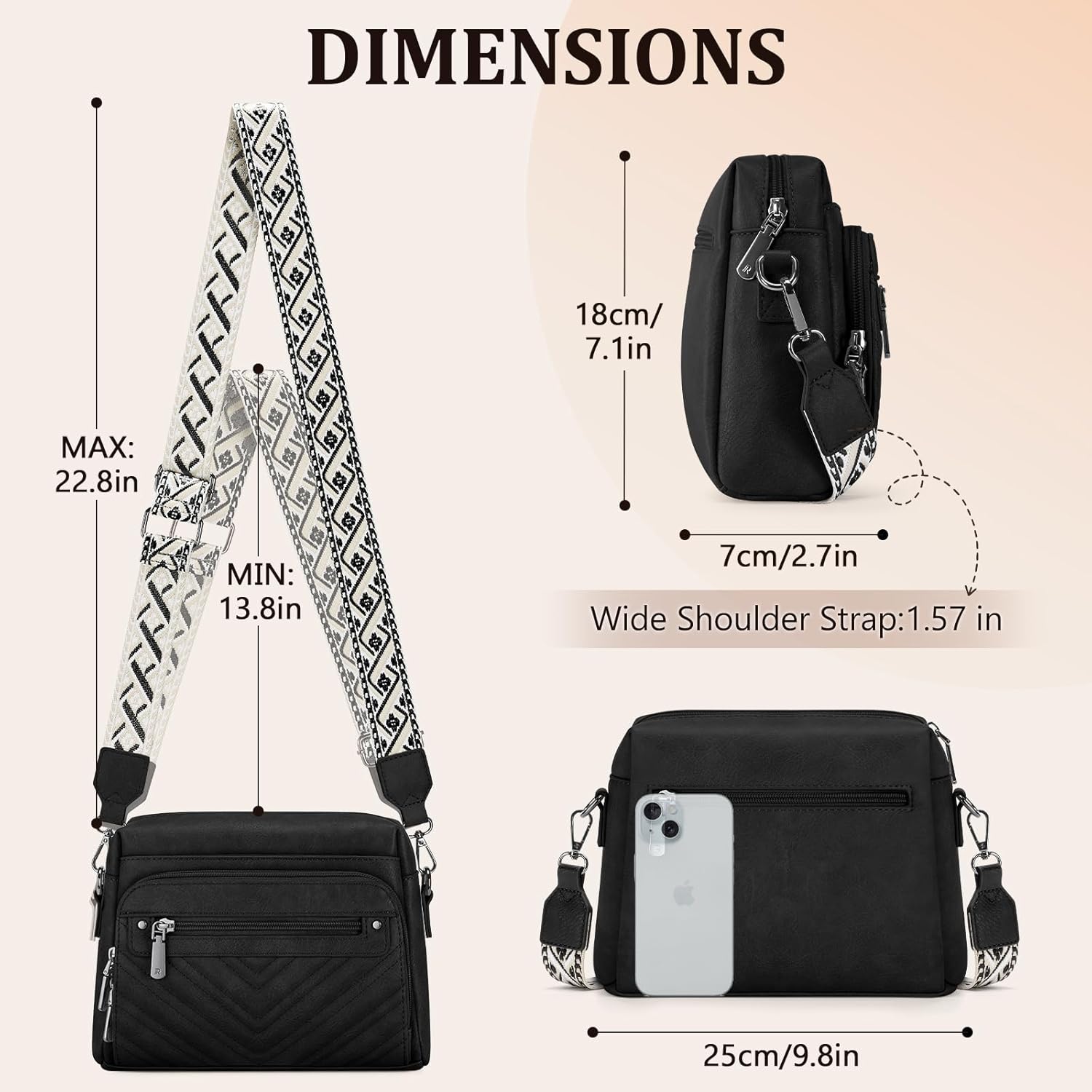 Crossbody Bags for Women, Small Cross Body Purses, Leather Women’s Crossbody Handbag with Built in Wallet - Image 5
