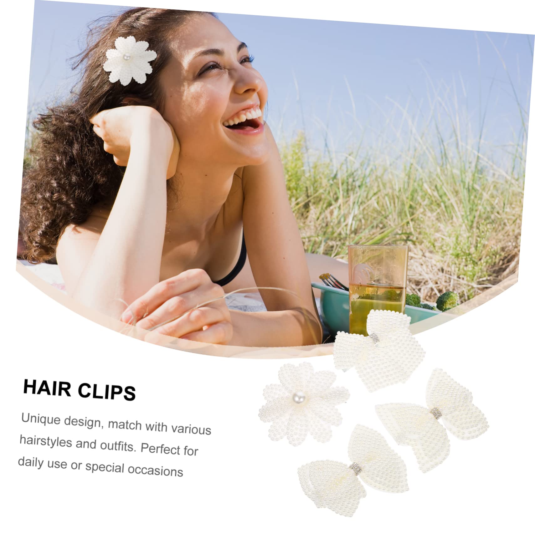 MAGICLULU 12 Pz fermaglio per con perle di strass fiocchi per per ragazze fiocchi per da ragazza butterfly hair clip molletta bottoni automatici a pressione adulto