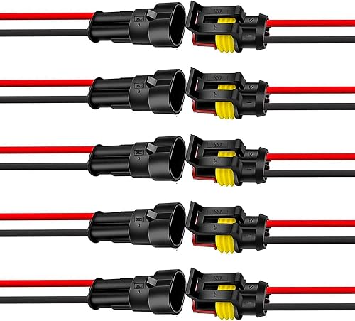 Connecteur à 2 broches, fiche 2 pôles, câble 18awg 15cm, …