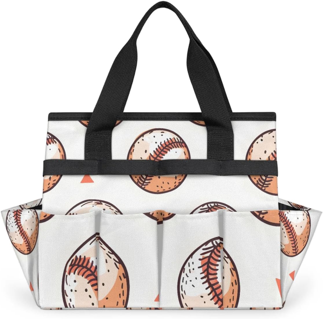 Garden Tool Bag Baseballs Cartoon Garden Tote Bag with Pockets Gardening Organizer Tool Storage Bags for Women Men Indoor Outdoor