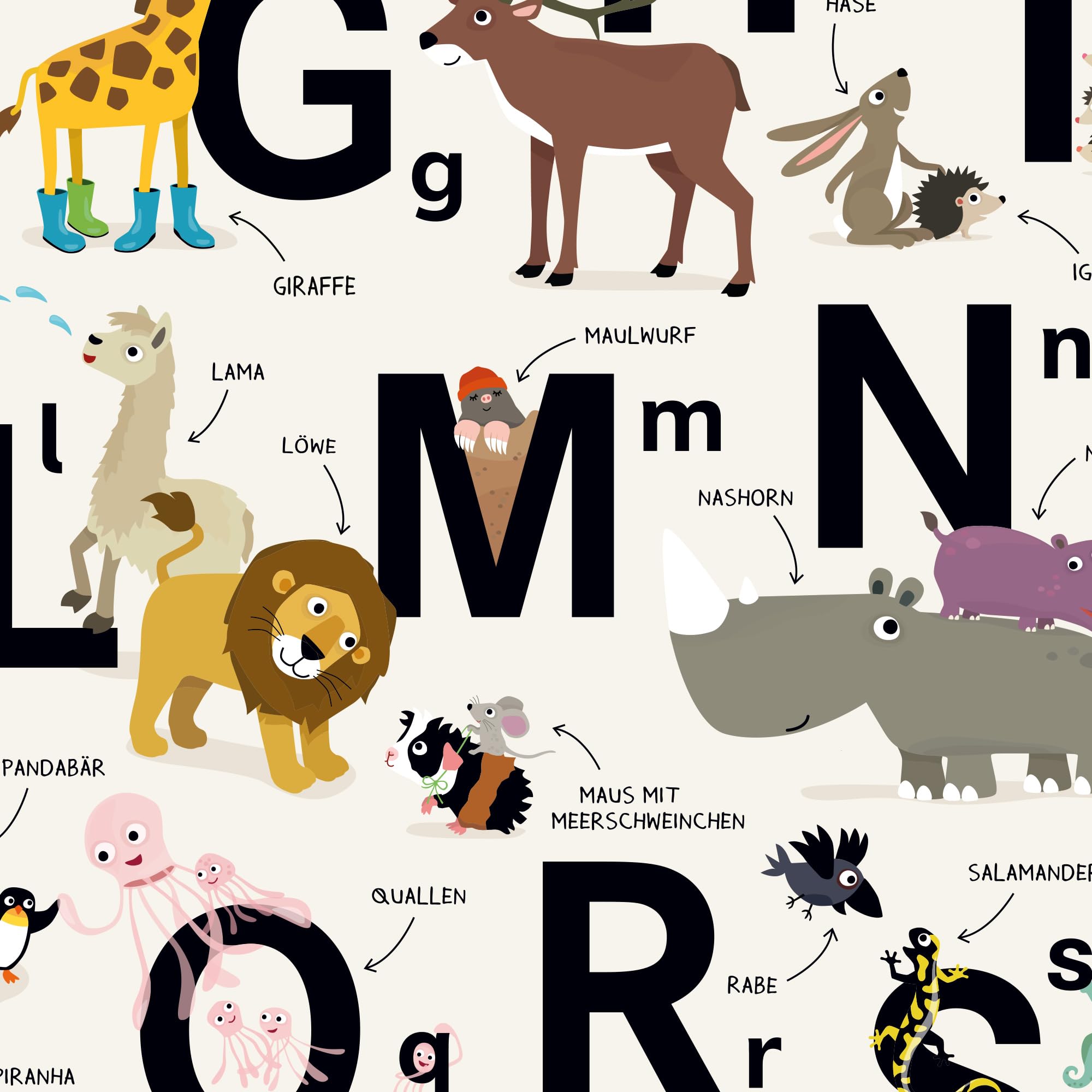 Carte Dell'alfabeto Degli Animali Con Espansioni Per Leggere E Per Leggere E Per Scrivere