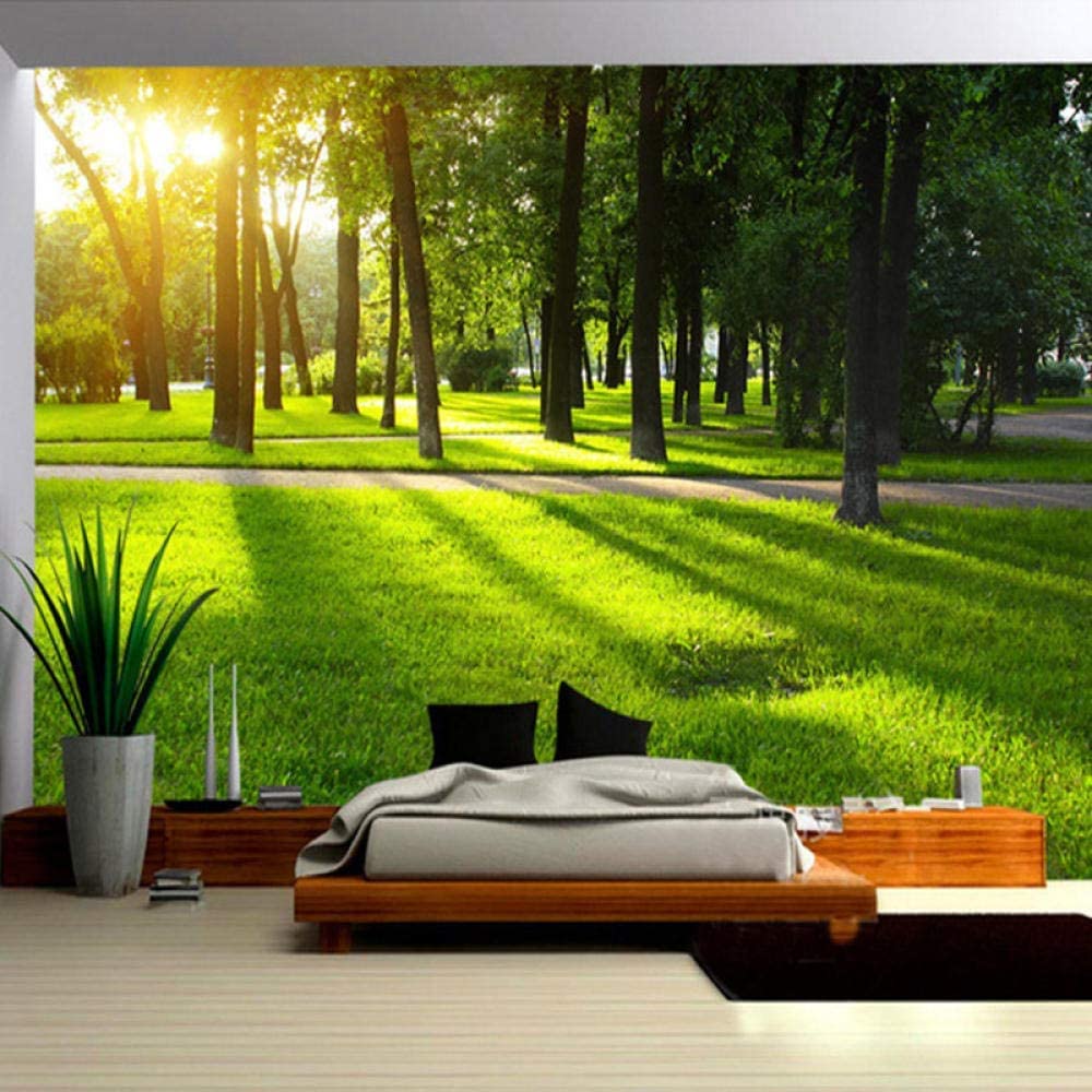 Decoración De Papel Para Sala De Estar Oficina Baño Personalizado Cualquier Tamaño Papel Pintado Mural 3D Parque Naturaleza Paisaje Sol Bosque Decoración De Pared Arte Mode200 x 150 cm (ancho x alto)
