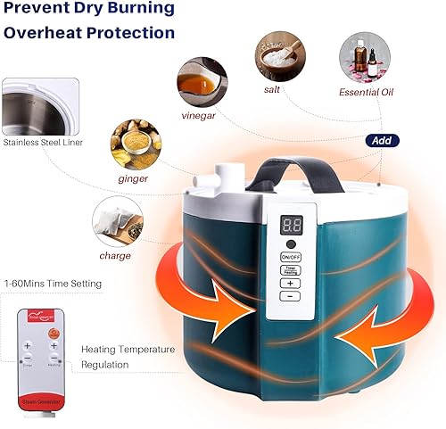 Miniatura 3 de TOREAD Sauna de vapor plegable portátil para una sola persona con generador de vapor de 1000W y 2.6L, tienda de sauna personal para relajación,