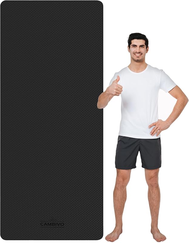 CAMBIVO Esterilla de yoga extra ancha para mujeres y hombres (72"/84"x 32"x 1/4") Estera de entrenamiento de TPE, estera de ejercicio grande antideslizante para yoga, pilates, entrenamiento