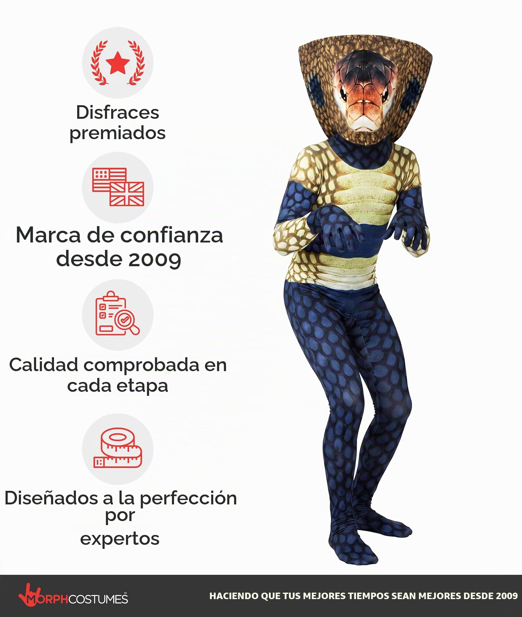 Morphsuits Disfraz Serpiente Niño, Disfraz Cobra Halloween Niño