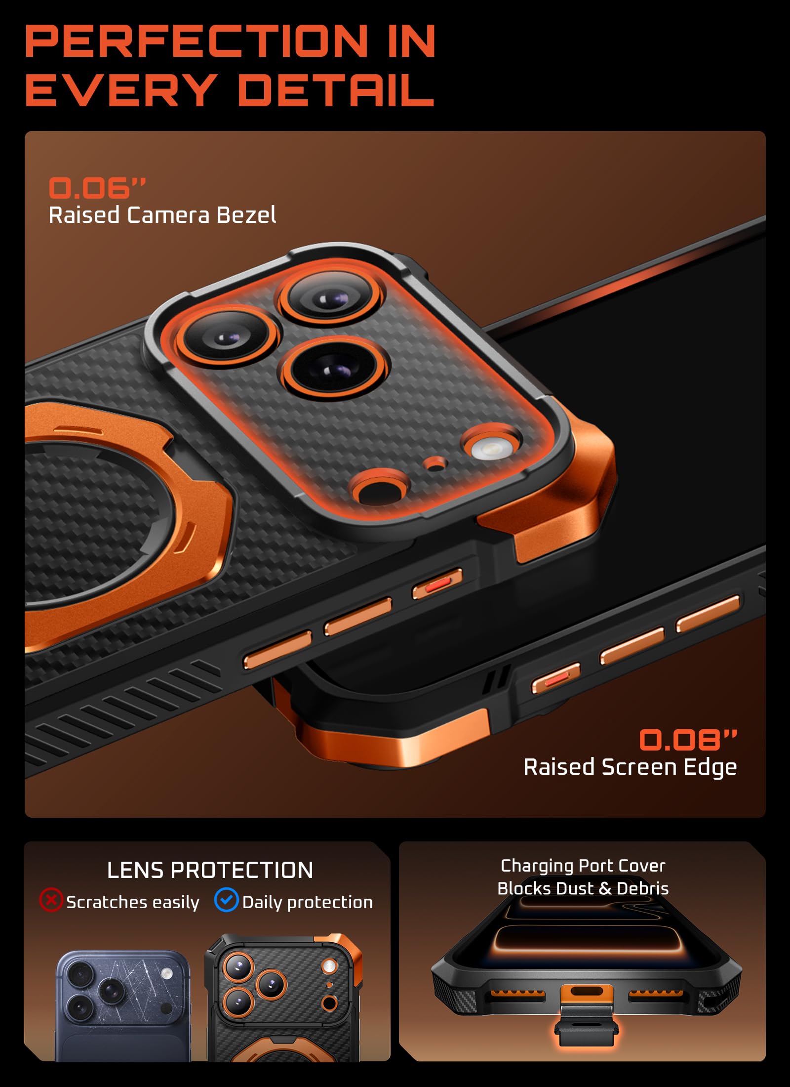 SUPCASE etui na iPhone 17 Pro Max z uchwytem na pierścień (Unicorn Beetle Grip), [kompatybilne z MagSafe], szczupła, mocna osłona ochronna, magnetyczne etui na telefon komórkowy dla iPhone 17 Pro Max