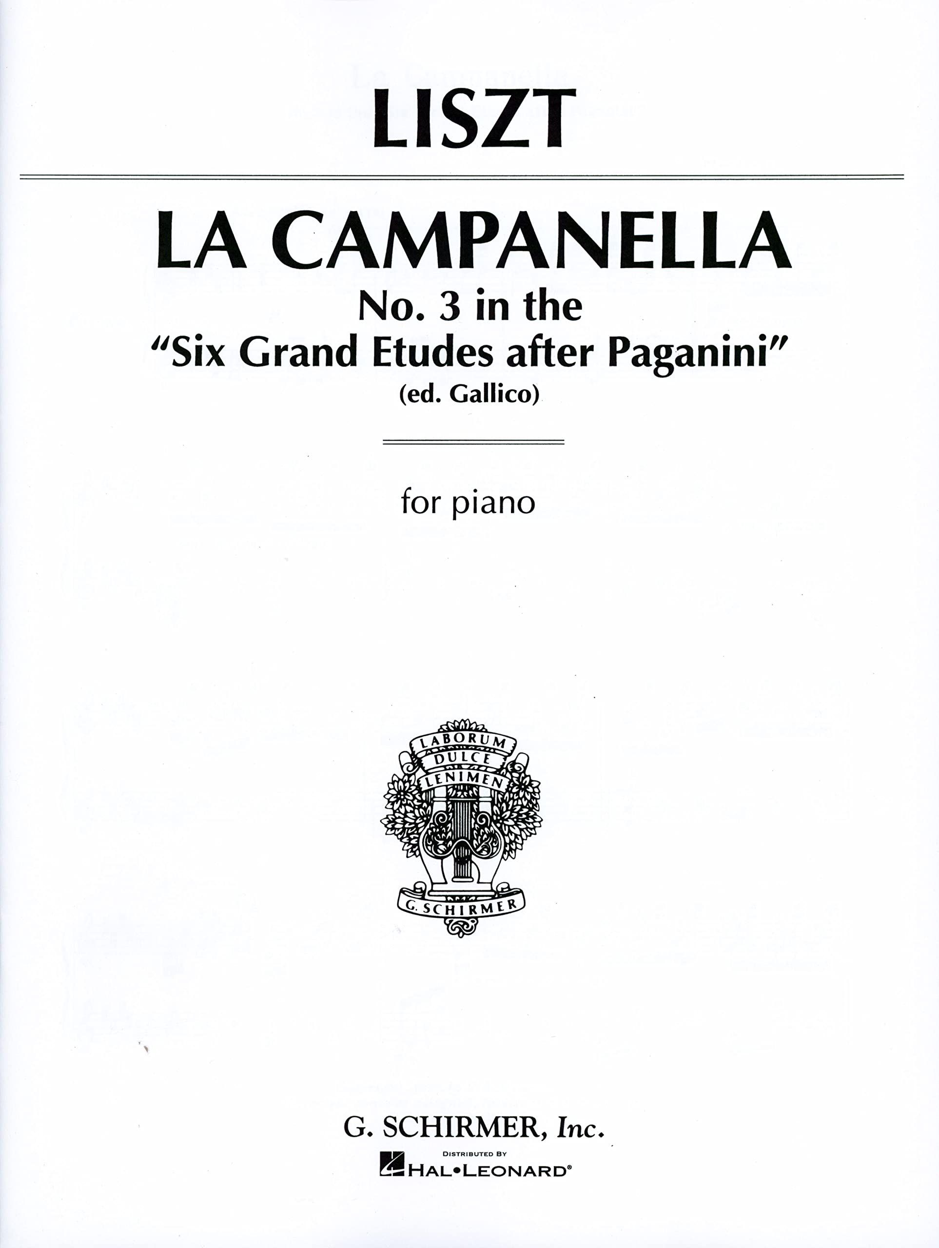 Franz Liszt La Campanella (No.3 From 'Six Etudes After Paganini') Pf