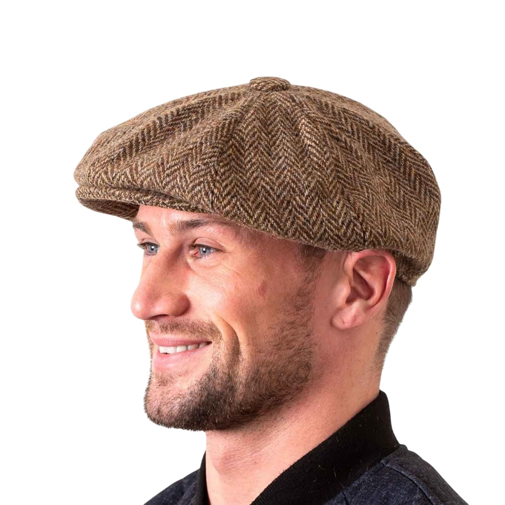 Hatman of Ireland Herren Donegal Tweed 8 Stück Mütze Irischer Newsboy Hut, Made in Irland