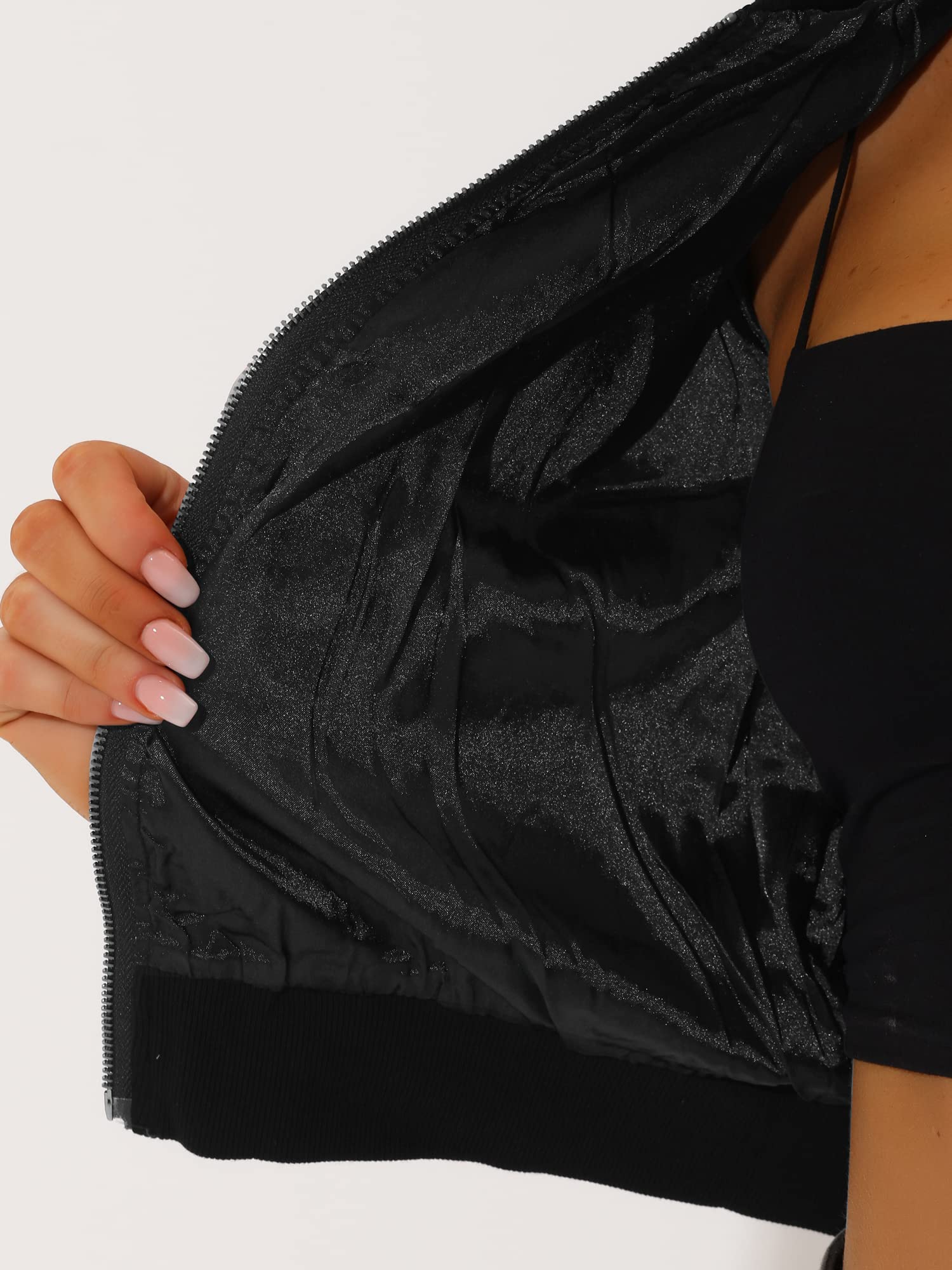 Allegra K Women's Sequin Jacket Bomber Long Sleeve Zipper Shiny Glitter Tops Sparkly Party Slitter Outfit: Small Purple